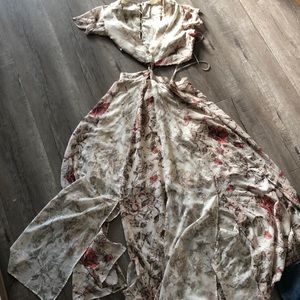 Free people deep v maxi dress